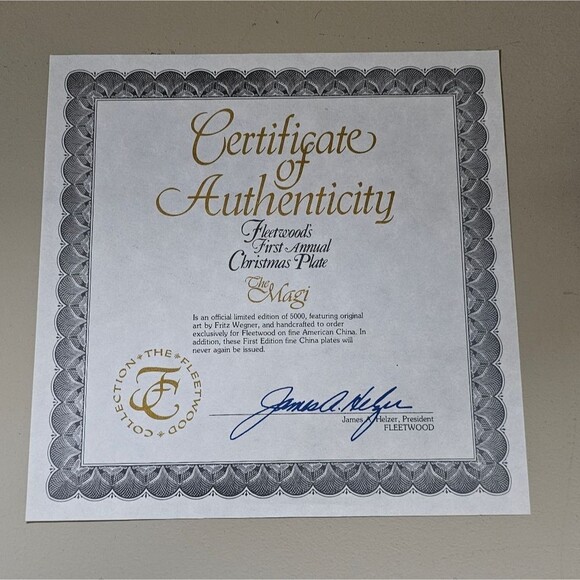 1980 CHRISTMAS PLATE "THE MAGI" Fleetwood Collection by Fritz Wigner - Picture 5 of 6